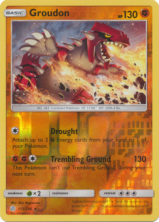 Cosmic Eclipse - 113/236 - Groudon - Reverse Holo