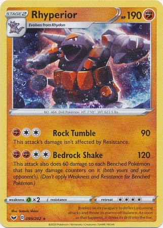 Sword & Shield - 099/202 - Rhyperior - Holo