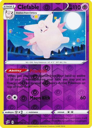 Rebel Clash - 075/192 - Clefable - Reverse Holo