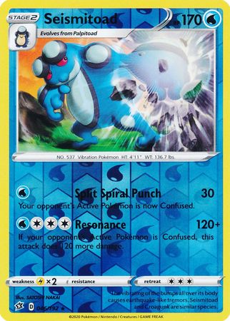 Rebel Clash - 046/192 - Seismitoad - Reverse Holo