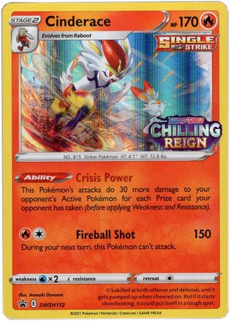 Black Star Promos - SWSH112 - Cinderace - Pre-Release Holo