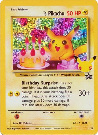 Celebrations Classic - WP24 - __________'s Pikachu - Holo