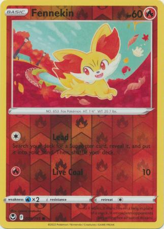 Silver Tempest - 025/195 - Fennekin - Reverse Holo