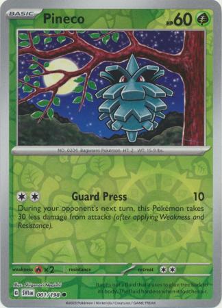 Scarlet & Violet - 001/198 - Pineco - Reverse Holo