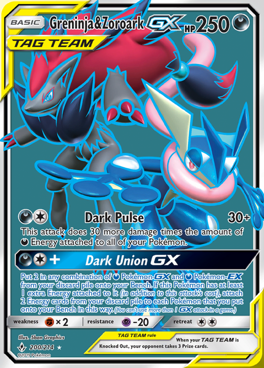 Unbroken Bonds - 200/214 - Greninja & Zoroark GX (Tag Team)