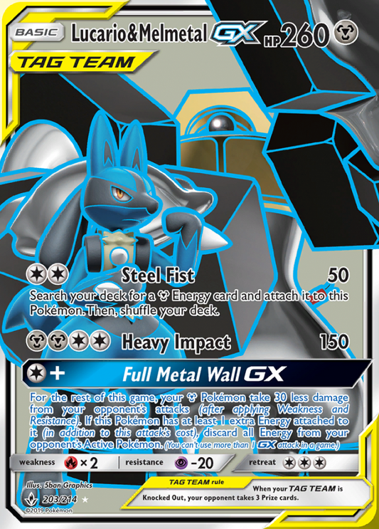 Unbroken Bonds - 203/214 - Lucario & Melmetal GX (Tag Team)