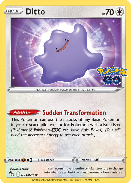 Pokémon GO - 053/078 - Ditto - Holo (Peeled)