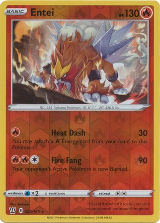 Battle Styles - 020/163 - Entei - Reverse Holo