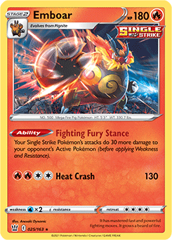 Battle Styles - 025/163 - Emboar - Holo