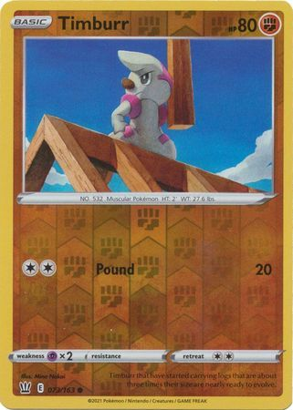 Battle Styles - 073/163 - Timburr - Reverse Holo