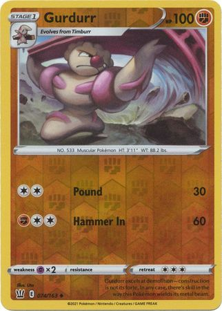 Battle Styles - 074/163 - Gurdurr - Reverse Holo