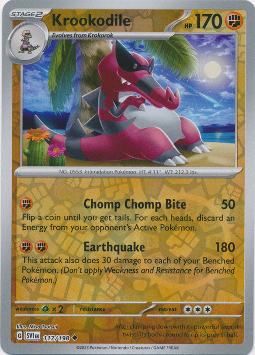 Scarlet & Violet - 117/198 - Krookodile - Reverse Holo