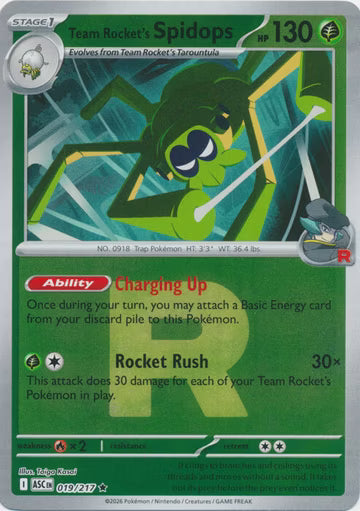 Ascended Heroes - 019/217 - Team Rocket's Spidops - Rocket Reverse Holo