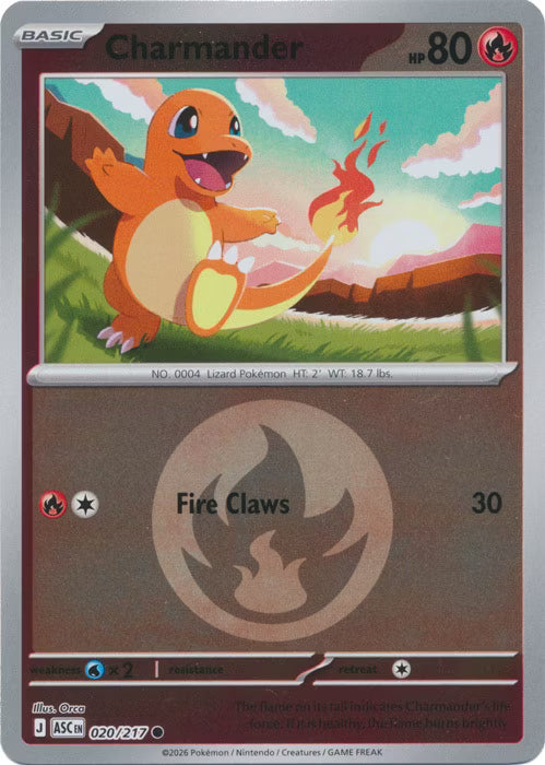 Ascended Heroes - 020/217 - Charmander - Energy Reverse Holo