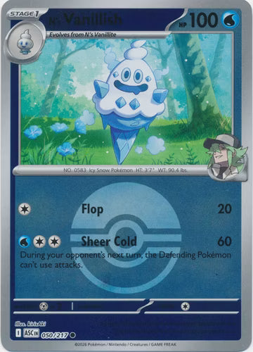 Ascended Heroes - 050/217 - N's Vanillish - Ball Reverse Holo