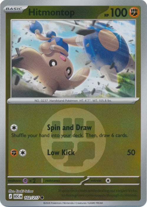 Ascended Heroes - 102/217 - Hitmontop - Energy Reverse Holo