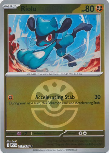 Ascended Heroes - 112/217 - Riolu - Ball Reverse Holo