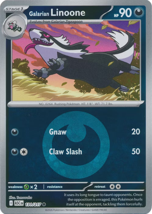 Ascended Heroes - 131/217 - Galarian Linoone - Energy Reverse Holo