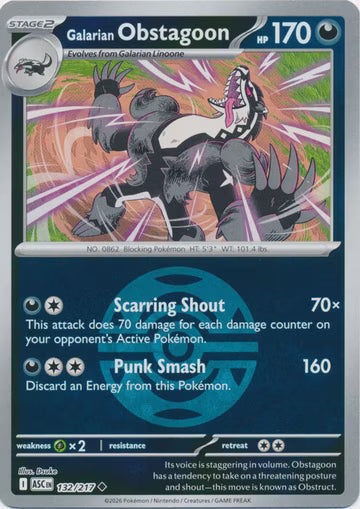 Ascended Heroes - 132/217 - Galarian Obstagoon - Ball Reverse Holo