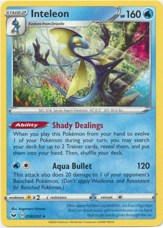 Sword &amp; Shield - 058/202 - Inteleon - Holo