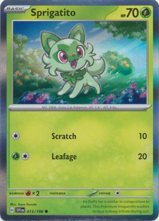 Scarlet &amp; Violet - 013/198 - Sprigatito - Reverse Holo