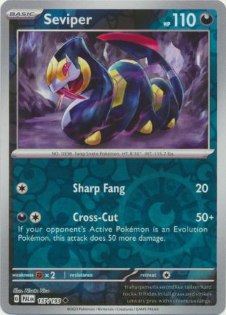 Paldea Evolved - 137/193 - Seviper - Reverse Holo