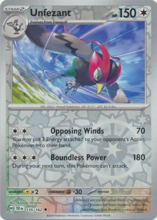 Temporal Forces - 135/162 - Unfezant - Reverse Holo