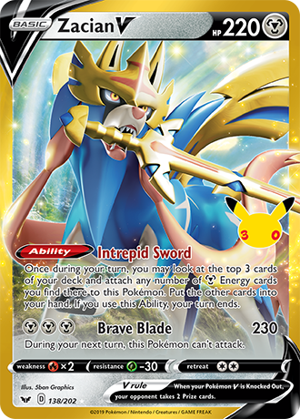 30th Celebration - 138/202 - Zacian V - Classic Collection