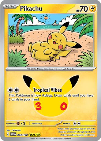 30th Celebration - 043/128 - Pikachu