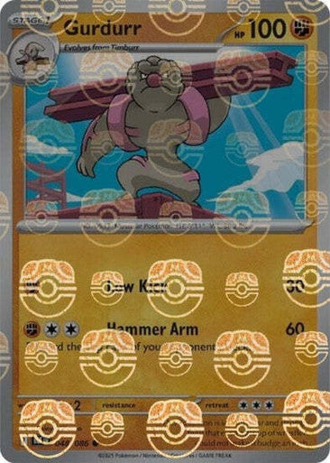 Black Bolt - 048/086 - Gurdurr - Master Ball Reverse Holo