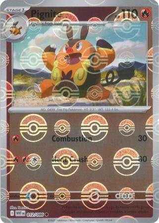 White Flare - 012/086 - Pignite - Poké Ball Reverse Holo