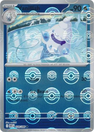 White Flare - 028/086 - Vanillish - Poké Ball Reverse Holo