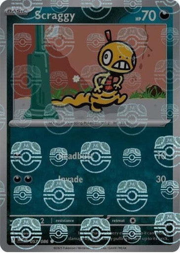 White Flare - 057/086 - Scraggy - Master Ball Reverse Holo