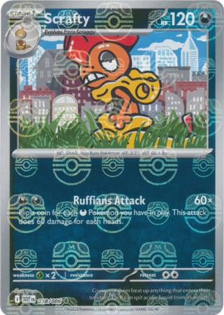 White Flare - 058/086 - Scrafty - Master Ball Reverse Holo