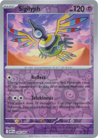 White Flare - 038/086 - Sigilyph - Reverse Holo