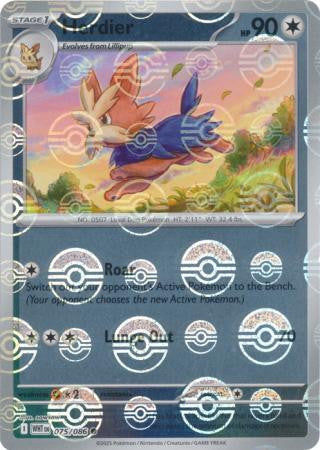 White Flare - 075/086 - Herdier - Poké Ball Reverse Holo
