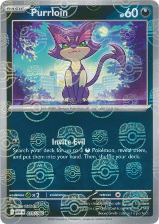 White Flare - 055/086 - Purrloin - Master Ball Reverse Holo