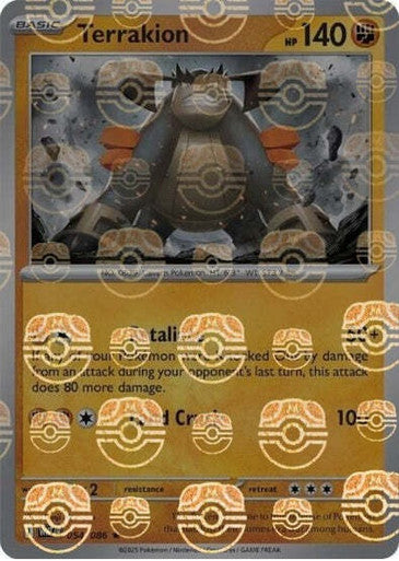 White Flare - 054/086 - Terrakion - Master Ball Reverse Holo