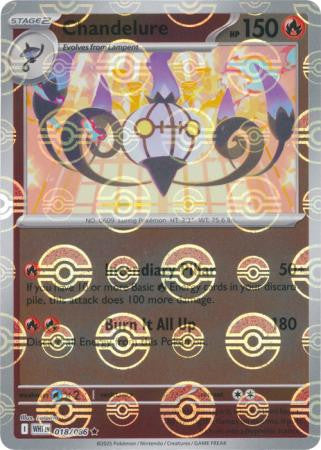White Flare - 018/086 - Chandelure - Poké Ball Reverse Holo