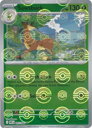 White Flare - 007/086 - Sawsbuck - Poké Ball Reverse Holo