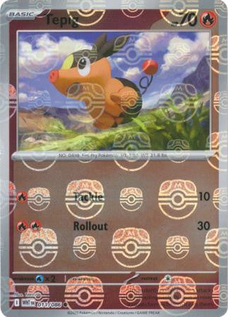 White Flare - 011/086 - Tepig - Master Ball Reverse Holo