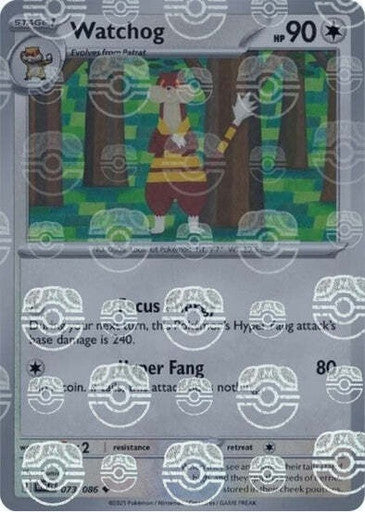 White Flare - 073/086 - Watchog - Master Ball Reverse Holo