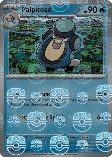 Black Bolt - 020/086 - Palpitoad - Master Ball Reverse Holo