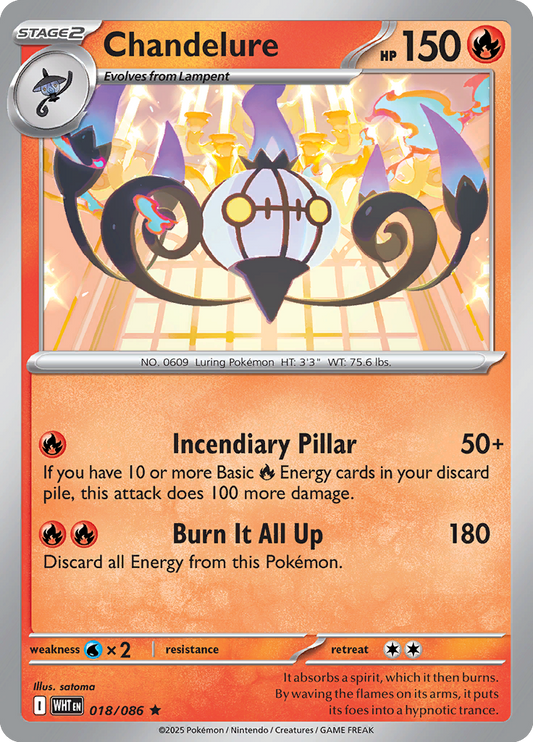 White Flare - 018/086 - Chandelure - Holo Rare