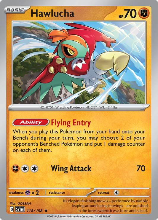 Scarlet &amp; Violet - 118/198 - Hawlucha - Holo