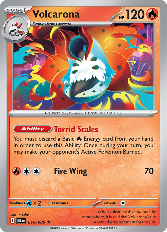 Black Bolt - 016/086 - Volcarona - Holo Rare
