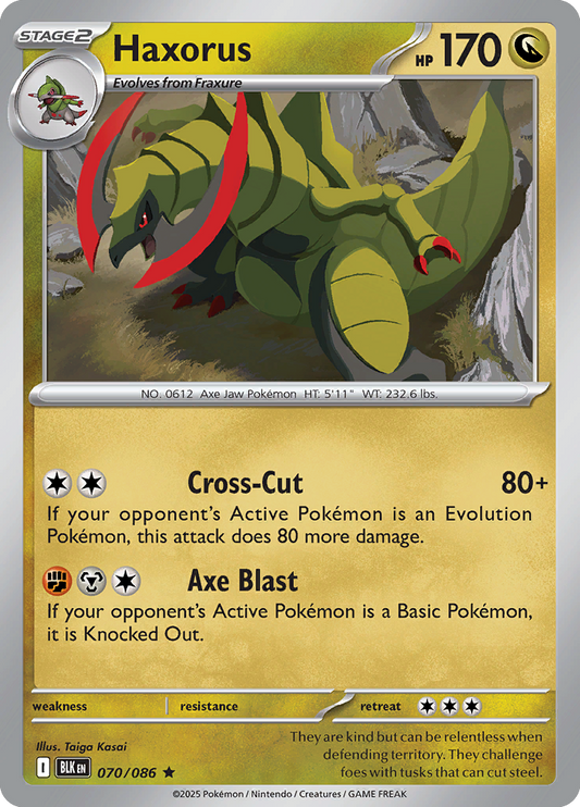 Black Bolt - 070/086 - Haxorus - Holo Rare