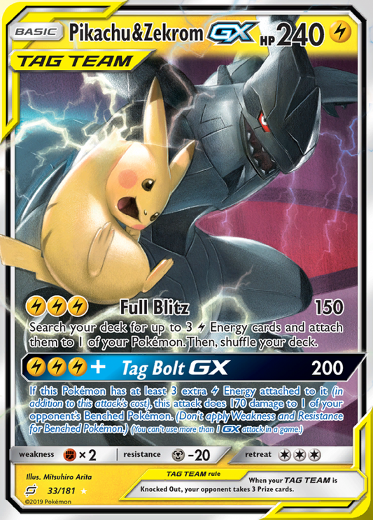 Team Up - 033/181 - Pikachu &amp; Zekrom GX (Tag Team)