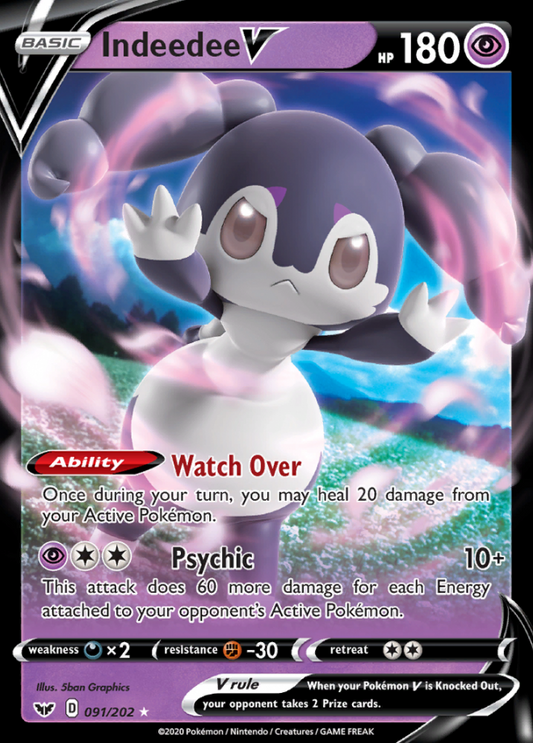 Sword &amp; Shield - 091/202 - Indeedee V