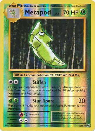 Evolutions - 004/108 - Metapod - Reverse Holo